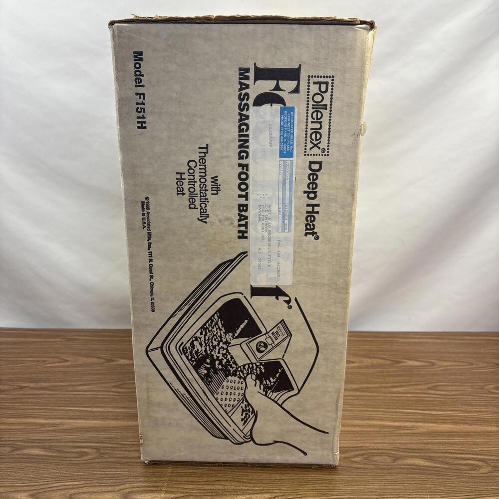 Vintage Pollenex Deep Heat FootRelief Massaging Footbath Mod: F151H NEW Old Stck - Picture 2 of 8